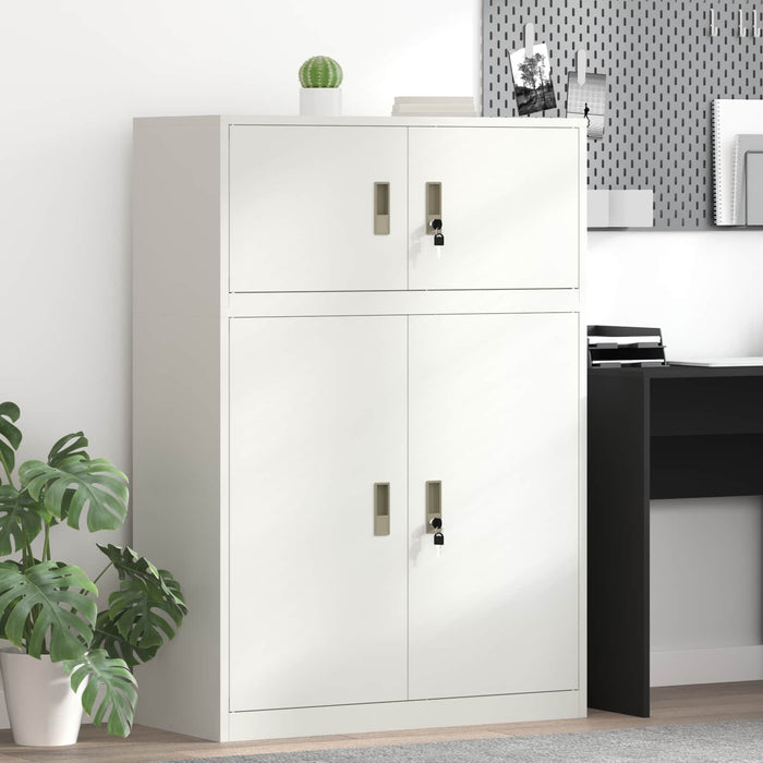 Dulap de depozitare 2 buc. Alb 90 x 40 x 130 cm Oțel Blocat WALTI