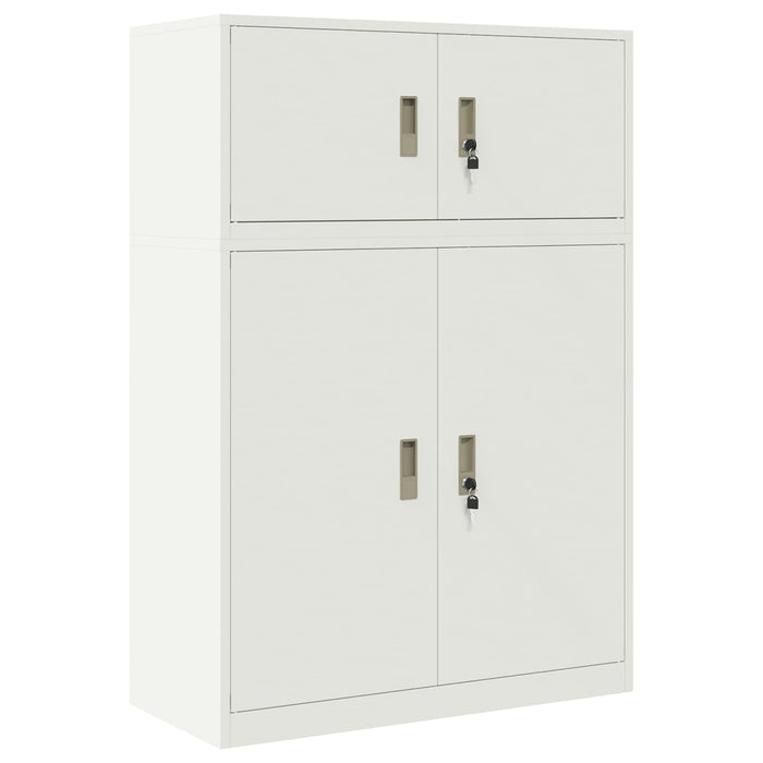 Dulap de depozitare 2 buc. Alb 90 x 40 x 130 cm Oțel Blocat WALTI