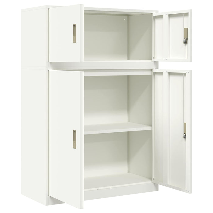 Dulap de depozitare 2 buc. Alb 90 x 40 x 130 cm Oțel Blocat WALTI
