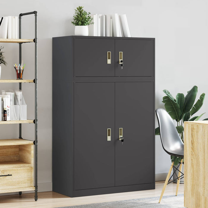 Dulap de depozitare 2 buc. Negru 90 x 40 x 145 cm Oțel Blocat WALTI