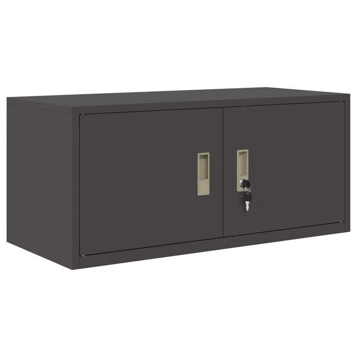 Dulap de depozitare 2 buc. Negru 90 x 40 x 145 cm Oțel Blocat WALTI