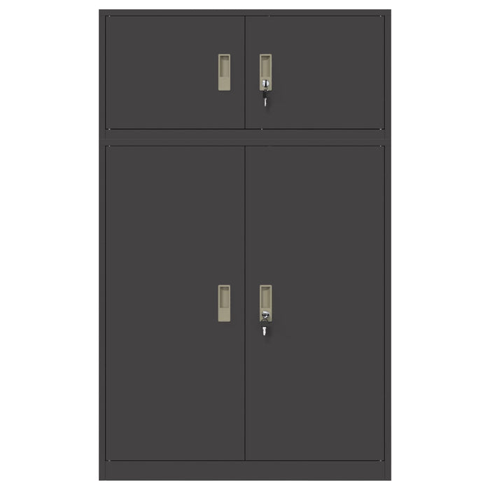 Dulap de depozitare 2 buc. Negru 90 x 40 x 145 cm Oțel Blocat WALTI