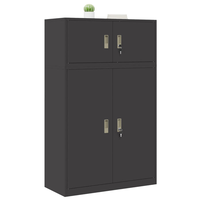 Dulap de depozitare 2 buc. Negru 90 x 40 x 145 cm Oțel Blocat WALTI