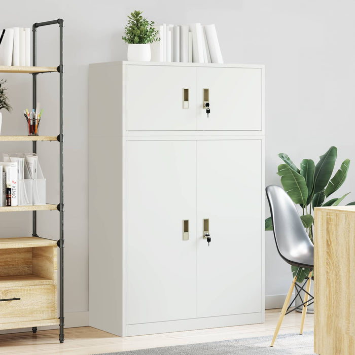 Dulap de depozitare 2 buc. Alb 90 x 40 x 145 cm Oțel Blocat WALTI