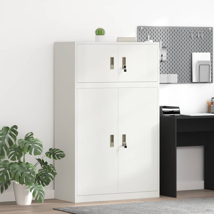 Dulap de depozitare 2 buc. Alb 90 x 40 x 145 cm Oțel Blocat WALTI