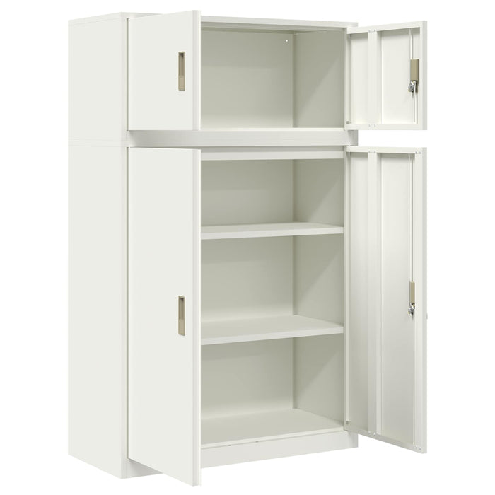 Dulap de depozitare 2 buc. Alb 90 x 40 x 145 cm Oțel Blocat WALTI
