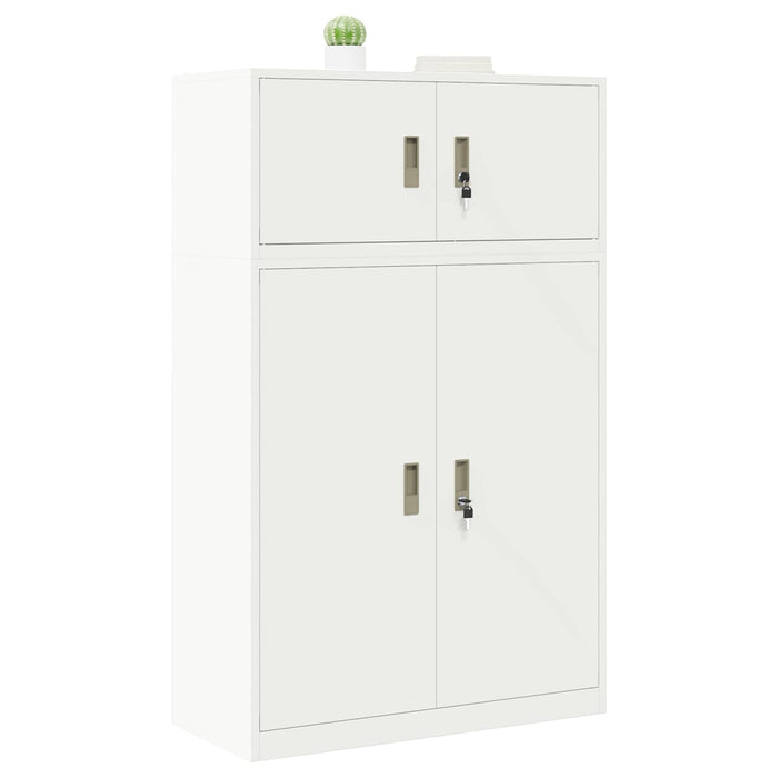 Dulap de depozitare 2 buc. Alb 90 x 40 x 145 cm Oțel Blocat WALTI
