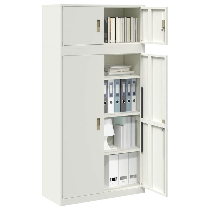 Dulap de depozitare 2 buc. Alb 90 x 40 x 180 cm Oțel Blocat WALTI