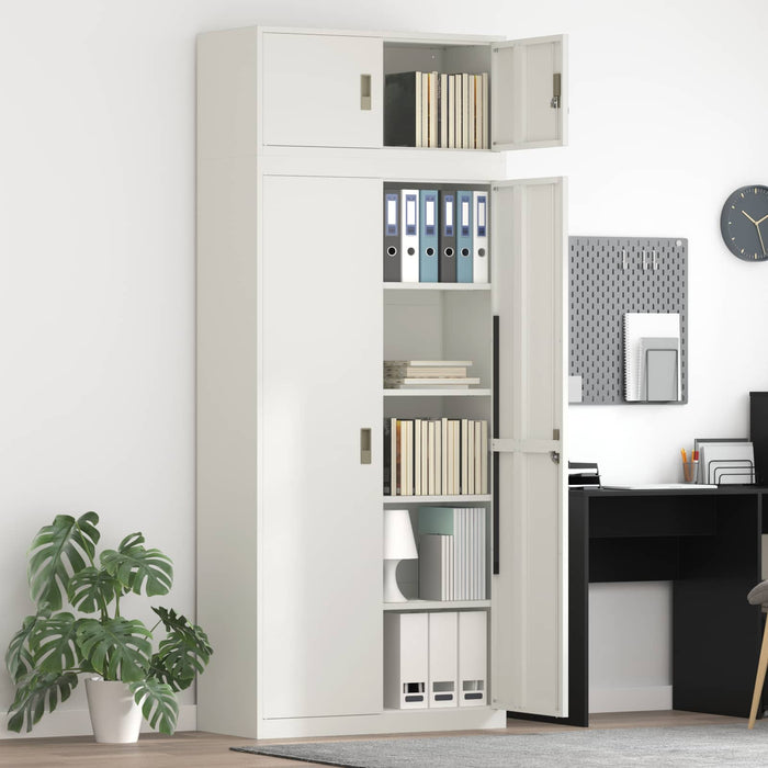 Dulap de depozitare 2 buc. Alb 90 x 40 x 220 cm Oțel Blocat WALTI