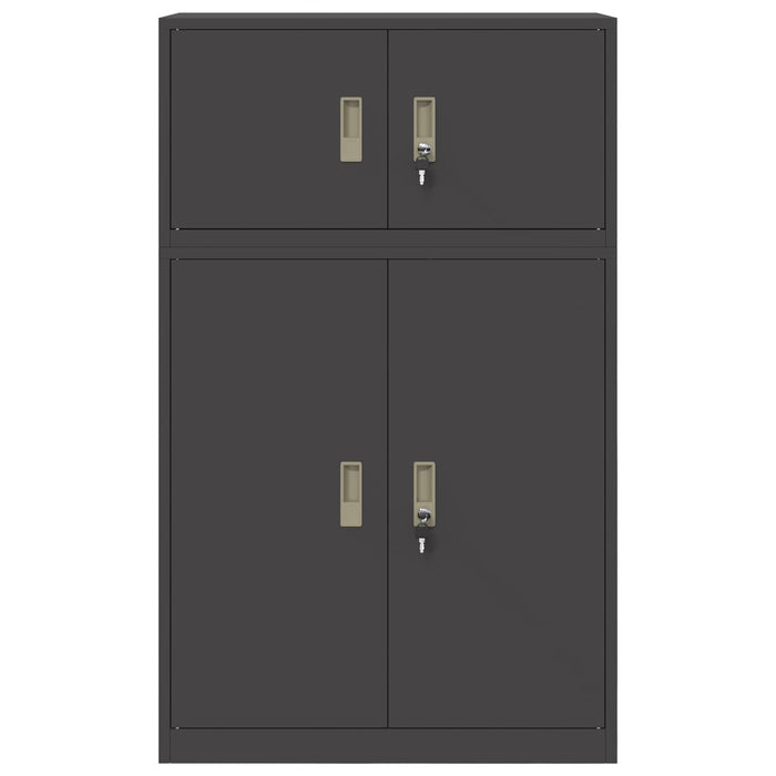 Dulap de depozitare 2 buc. Negru 80 x 40 x 130 cm Oțel Blocat WALTI