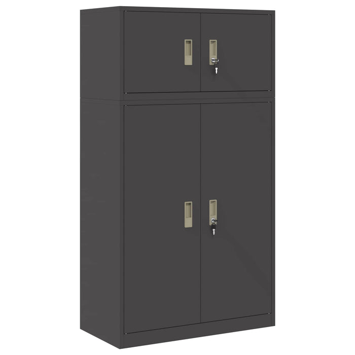 Dulap de depozitare 2 buc. Negru 80 x 40 x 145 cm Oțel Blocat WALTI