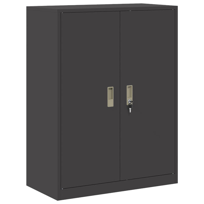 Dulap de depozitare 2 buc. Negru 80 x 40 x 145 cm Oțel Blocat WALTI