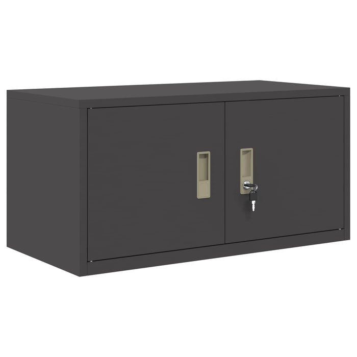 Dulap de depozitare 2 buc. Negru 80 x 40 x 145 cm Oțel Blocat WALTI