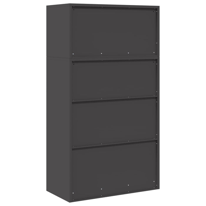 Dulap de depozitare 2 buc. Negru 80 x 40 x 145 cm Oțel Blocat WALTI