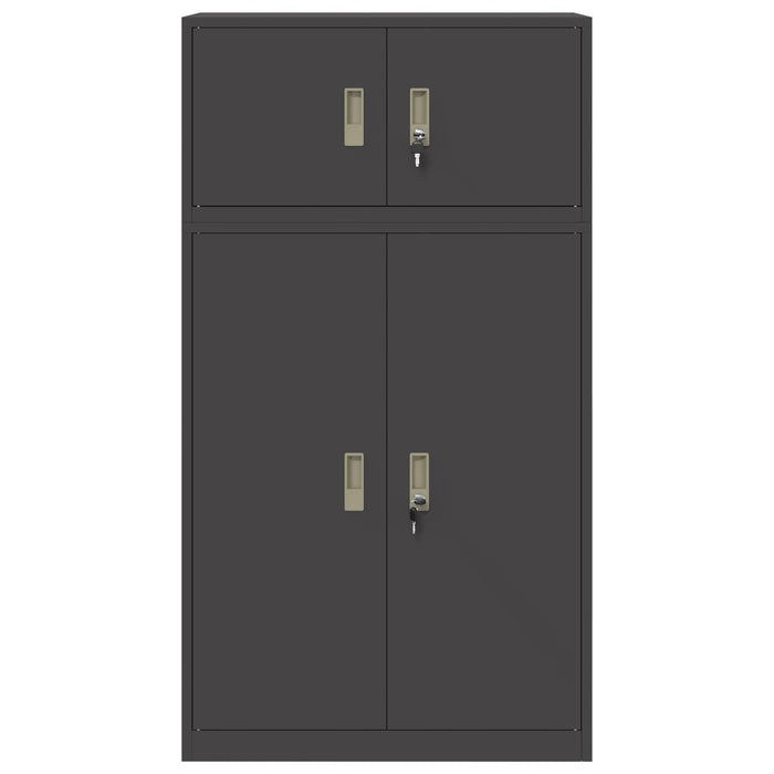 Dulap de depozitare 2 buc. Negru 80 x 40 x 145 cm Oțel Blocat WALTI