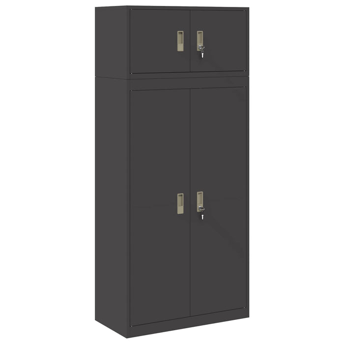 Dulap de depozitare 2 buc. Negru 80 x 40 x 180 cm Oțel Blocat WALTI