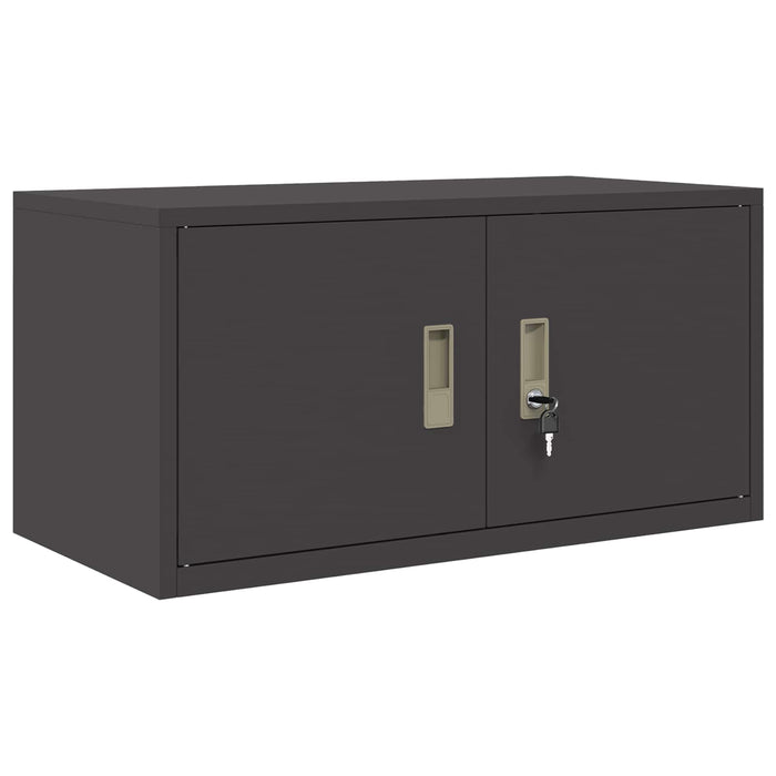 Dulap de depozitare 2 buc. Negru 80 x 40 x 180 cm Oțel Blocat WALTI