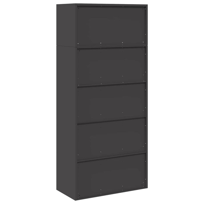 Dulap de depozitare 2 buc. Negru 80 x 40 x 180 cm Oțel Blocat WALTI