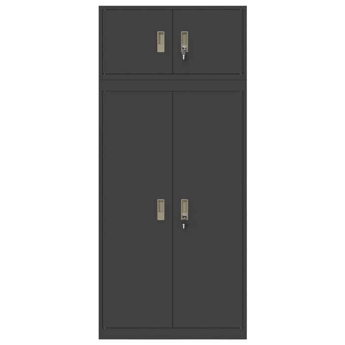 Dulap de depozitare 2 buc. Negru 80 x 40 x 180 cm Oțel Blocat WALTI