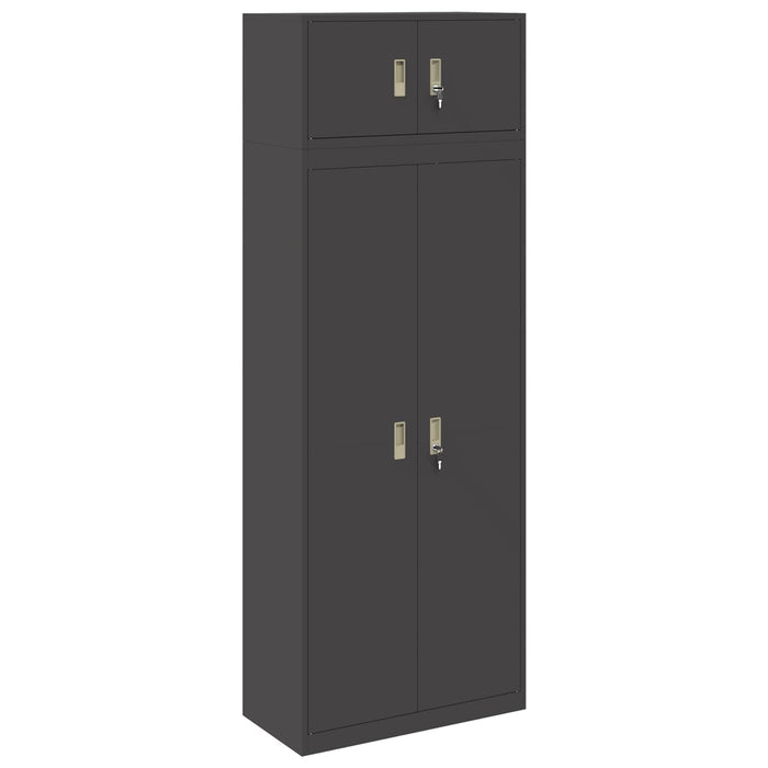 Dulap de depozitare 2 buc. Negru 80 x 40 x 220 cm Oțel Blocat WALTI