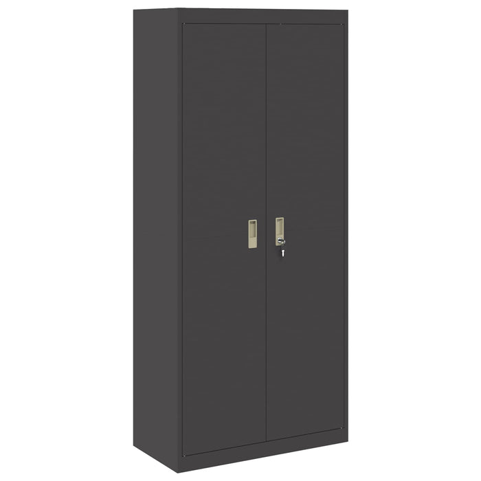 Dulap de depozitare 2 buc. Negru 80 x 40 x 220 cm Oțel Blocat WALTI