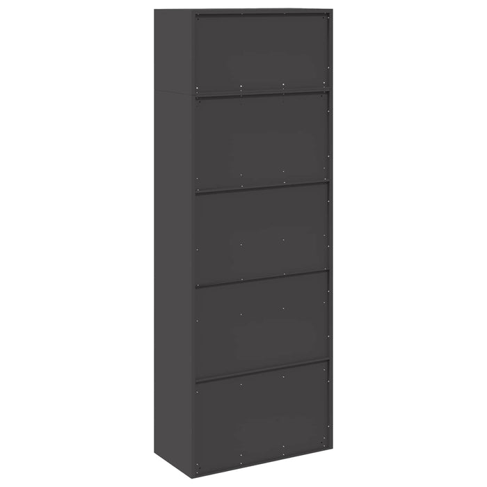 Dulap de depozitare 2 buc. Negru 80 x 40 x 220 cm Oțel Blocat WALTI