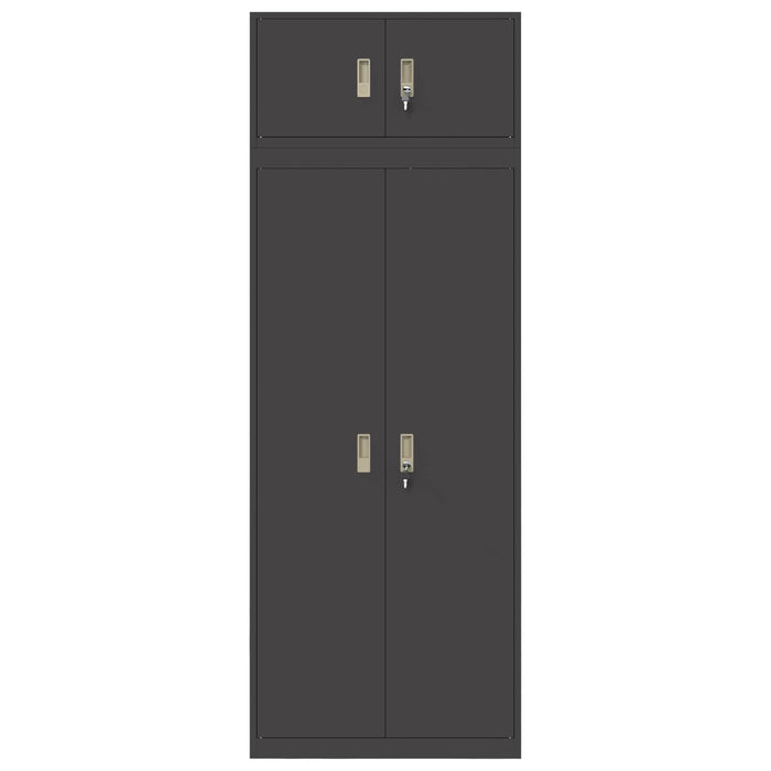 Dulap de depozitare 2 buc. Negru 80 x 40 x 220 cm Oțel Blocat WALTI