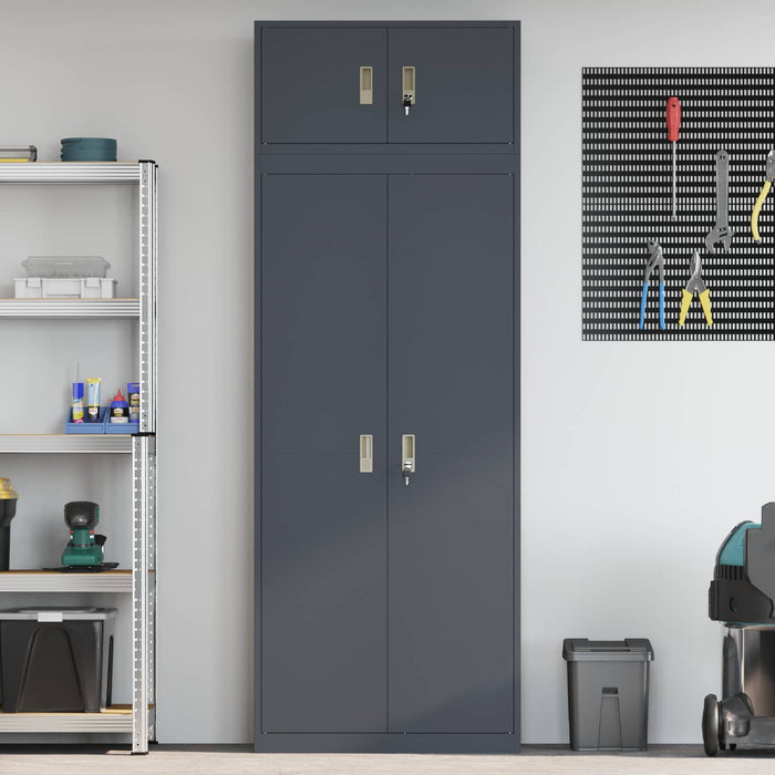 Dulap de depozitare 2 buc. Antracit 80 x 40 x 220 cm Oțel WALTI