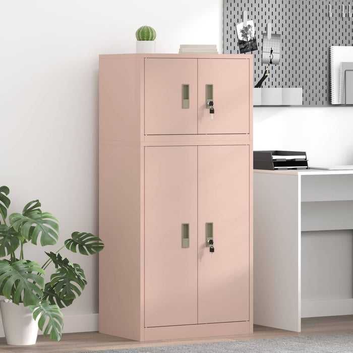 Dulap de depozitare 2 buc. Roz 60 x 40 x 130 cm Oțel Blocat WALTI