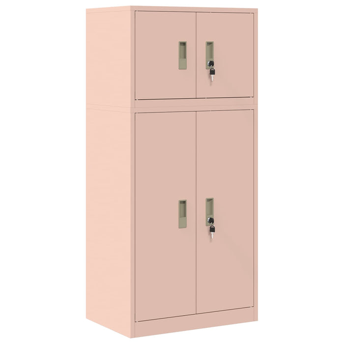 Dulap de depozitare 2 buc. Roz 60 x 40 x 130 cm Oțel Blocat WALTI