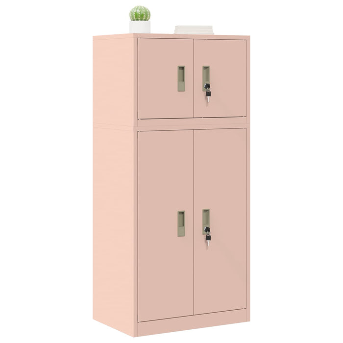 Dulap de depozitare 2 buc. Roz 60 x 40 x 130 cm Oțel Blocat WALTI
