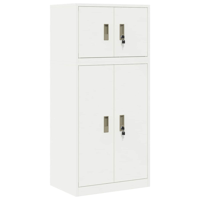 Dulap de depozitare 2 buc. Alb 60 x 40 x 130 cm Oțel Blocat WALTI