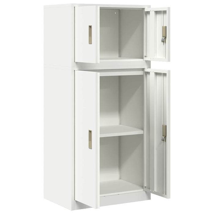 Dulap de depozitare 2 buc. Alb 60 x 40 x 130 cm Oțel Blocat WALTI