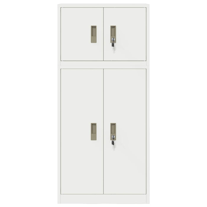 Dulap de depozitare 2 buc. Alb 60 x 40 x 130 cm Oțel Blocat WALTI