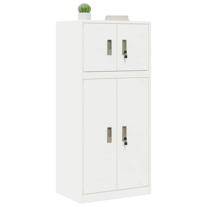 Dulap de depozitare 2 buc. Alb 60 x 40 x 130 cm Oțel Blocat WALTI