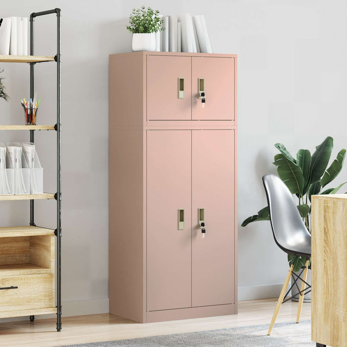 Dulap de depozitare 2 buc. Roz 60 x 40 x 145 cm Oțel Blocat WALTI