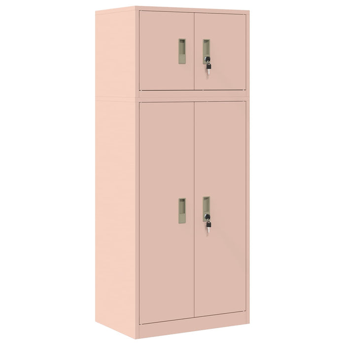 Dulap de depozitare 2 buc. Roz 60 x 40 x 145 cm Oțel Blocat WALTI