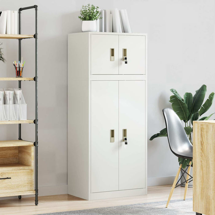 Dulap de depozitare 2 buc. Alb 60 x 40 x 145 cm Oțel Blocat WALTI