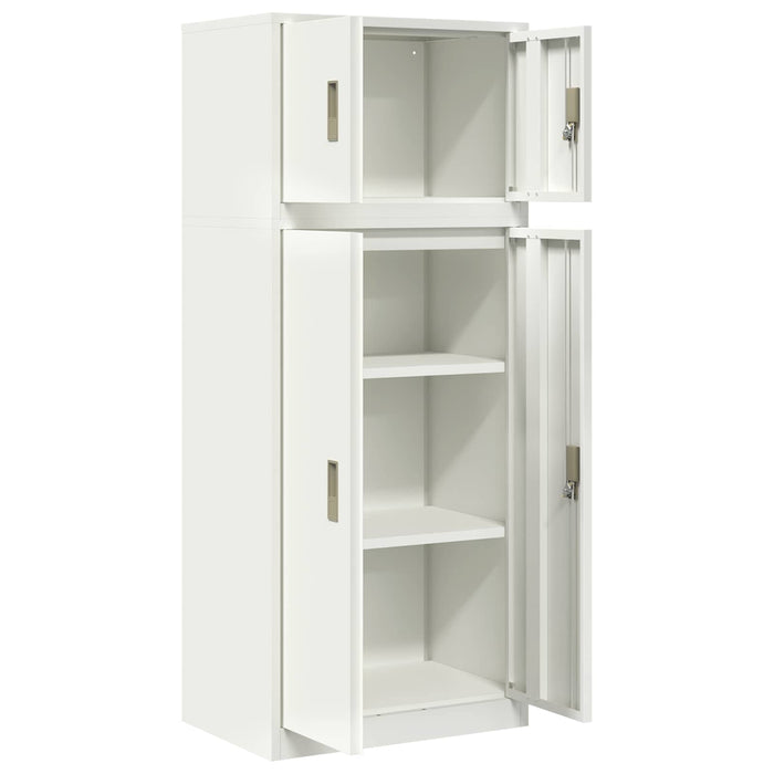 Dulap de depozitare 2 buc. Alb 60 x 40 x 145 cm Oțel Blocat WALTI