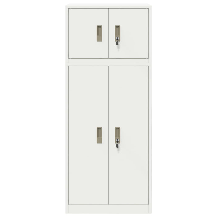 Dulap de depozitare 2 buc. Alb 60 x 40 x 145 cm Oțel Blocat WALTI