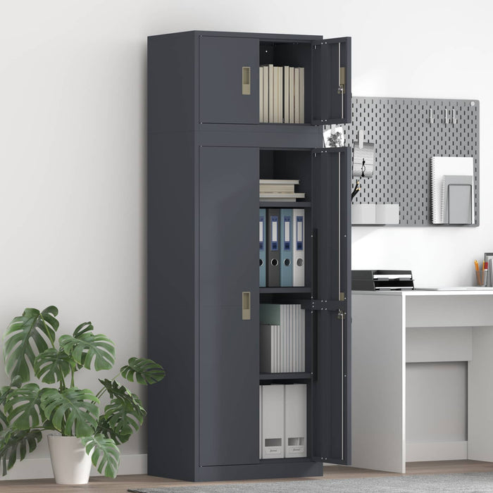 Dulap de depozitare 2 buc. Antracit 60 x 40 x 180 cm Oțel WALTI