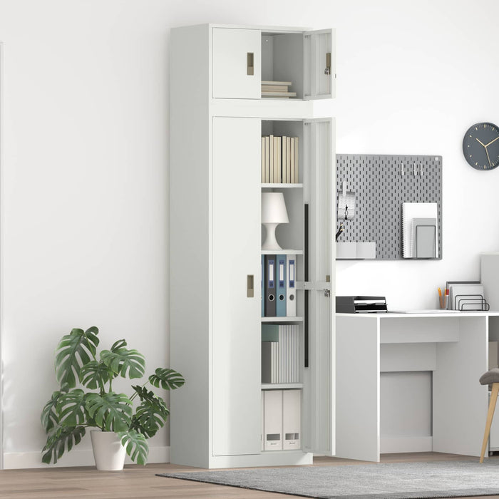 Dulap de depozitare 2 buc. Alb 60 x 40 x 220 cm Oțel Blocat WALTI