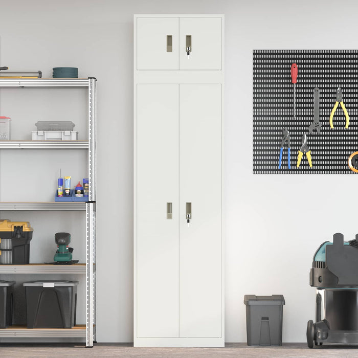 Dulap de depozitare 2 buc. Alb 60 x 40 x 220 cm Oțel Blocat WALTI