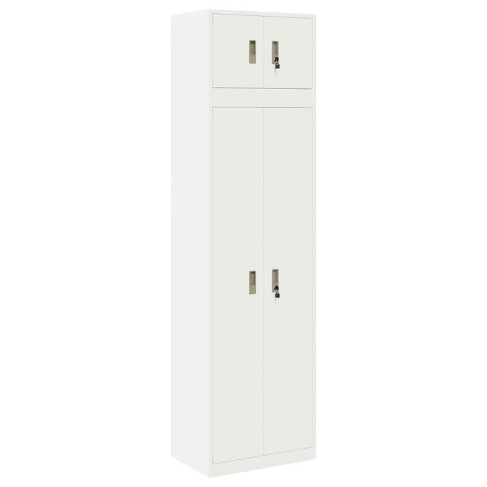 Dulap de depozitare 2 buc. Alb 60 x 40 x 220 cm Oțel Blocat WALTI