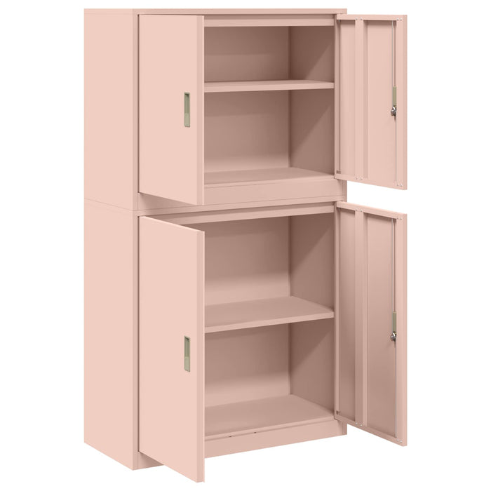 Dulap de depozitare 2 buc. Roz 90 x 40 x 160 cm Oțel Blocat WALTI