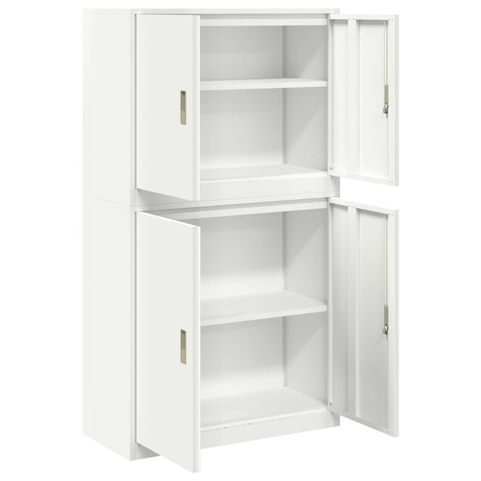 Dulap de depozitare 2 buc. Alb 90 x 40 x 160 cm Oțel Blocat WALTI