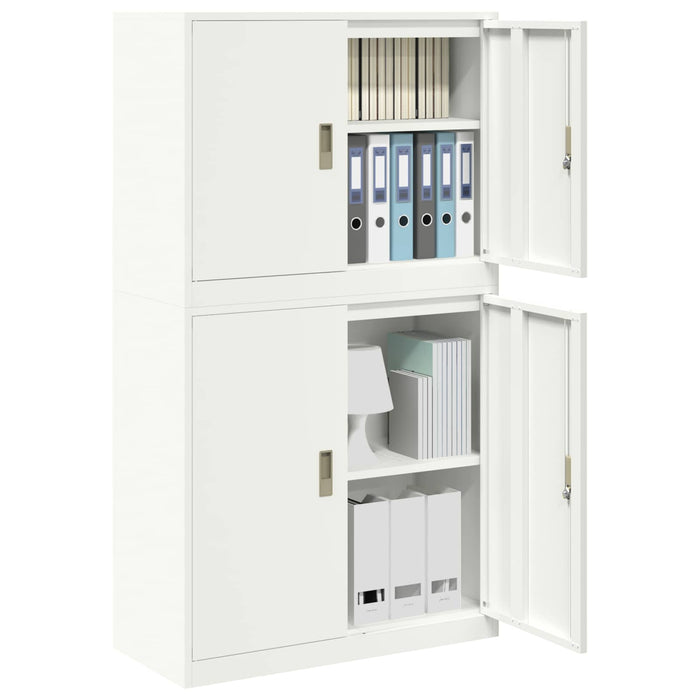 Dulap de depozitare 2 buc. Alb 90 x 40 x 160 cm Oțel Blocat WALTI