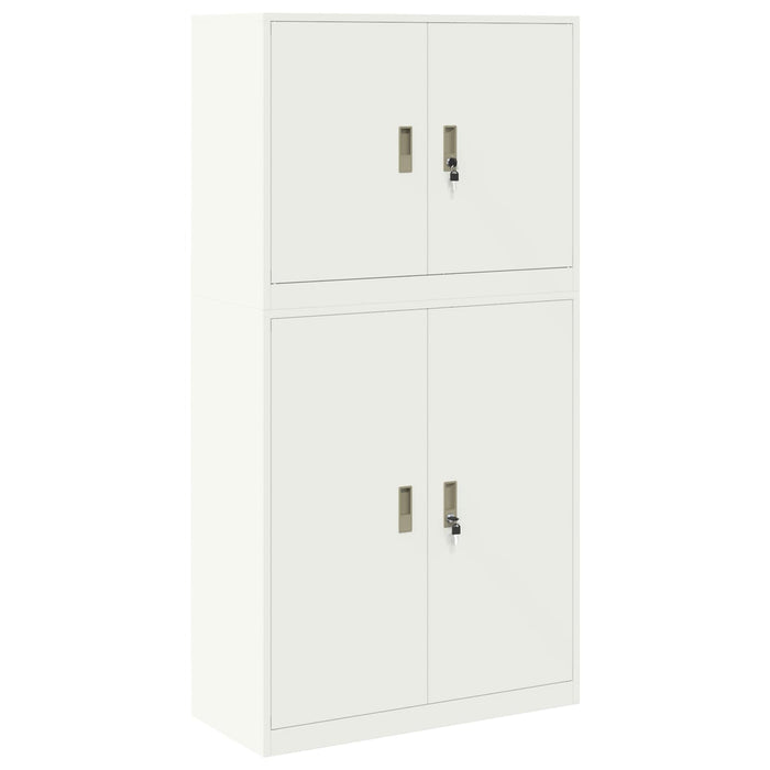Dulap de depozitare 2 buc. Alb 90 x 40 x 175 cm Oțel Blocat WALTI