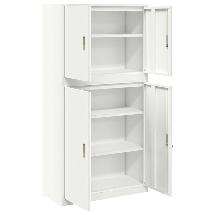 Dulap de depozitare 2 buc. Alb 90 x 40 x 175 cm Oțel Blocat WALTI
