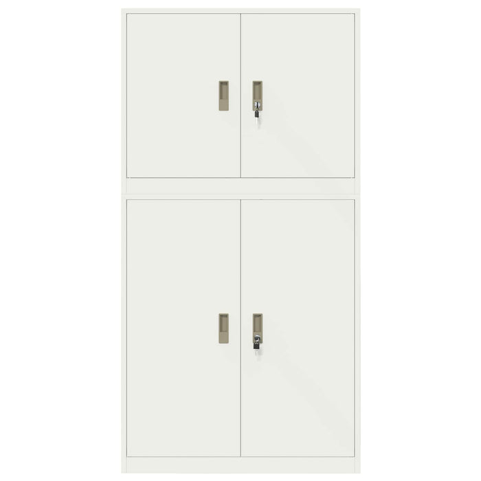 Dulap de depozitare 2 buc. Alb 90 x 40 x 175 cm Oțel Blocat WALTI